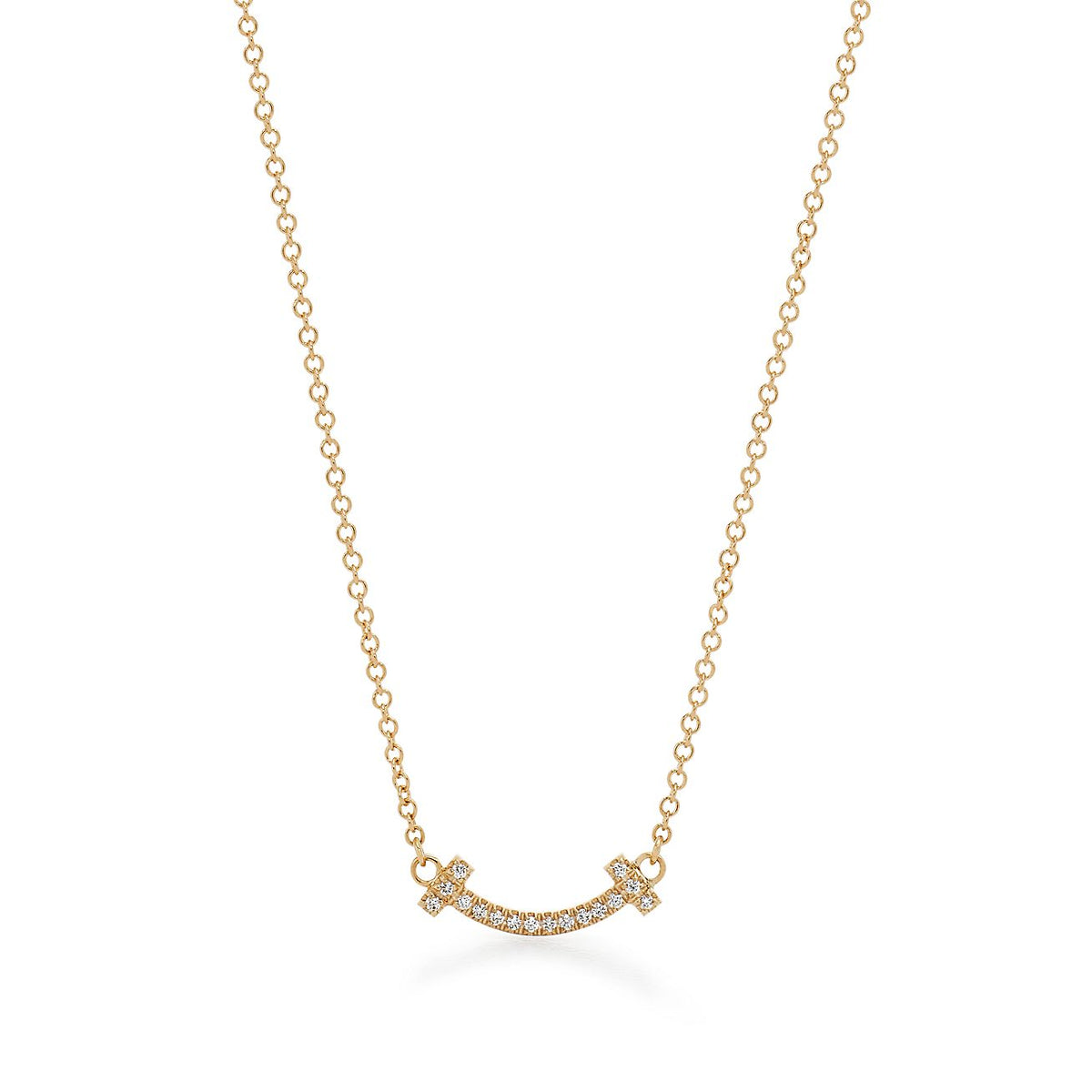 18K Tiffany Small Diamond Pendant Necklace
