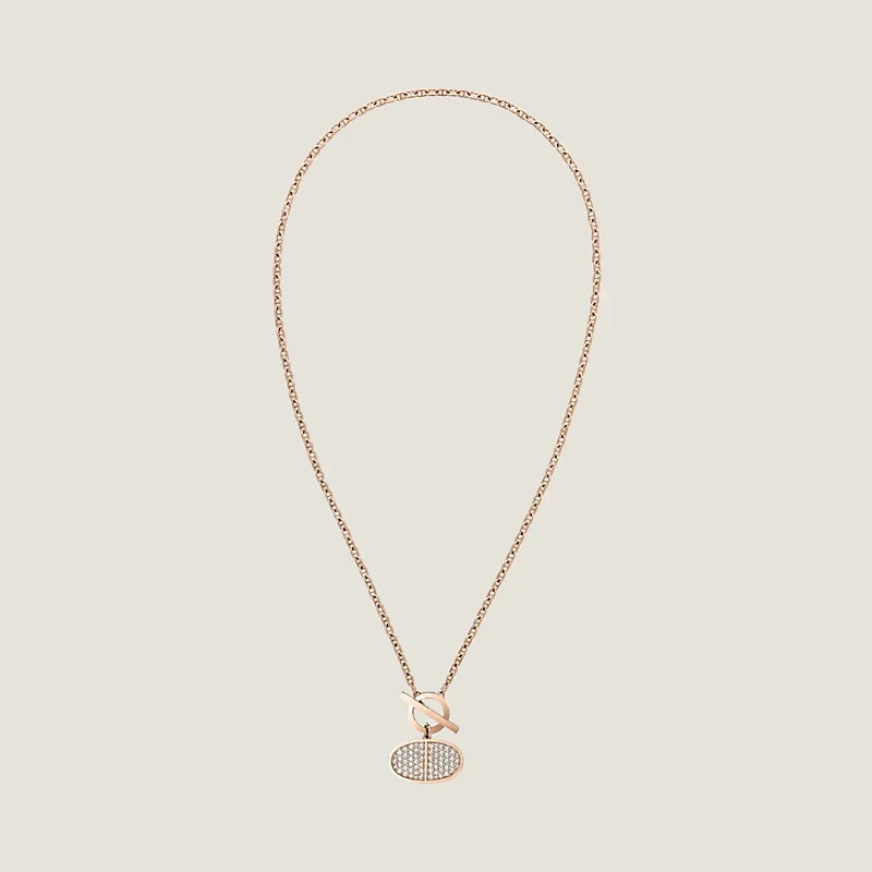 18K Chaine D'ancre Contour Pendant Hermes Necklace