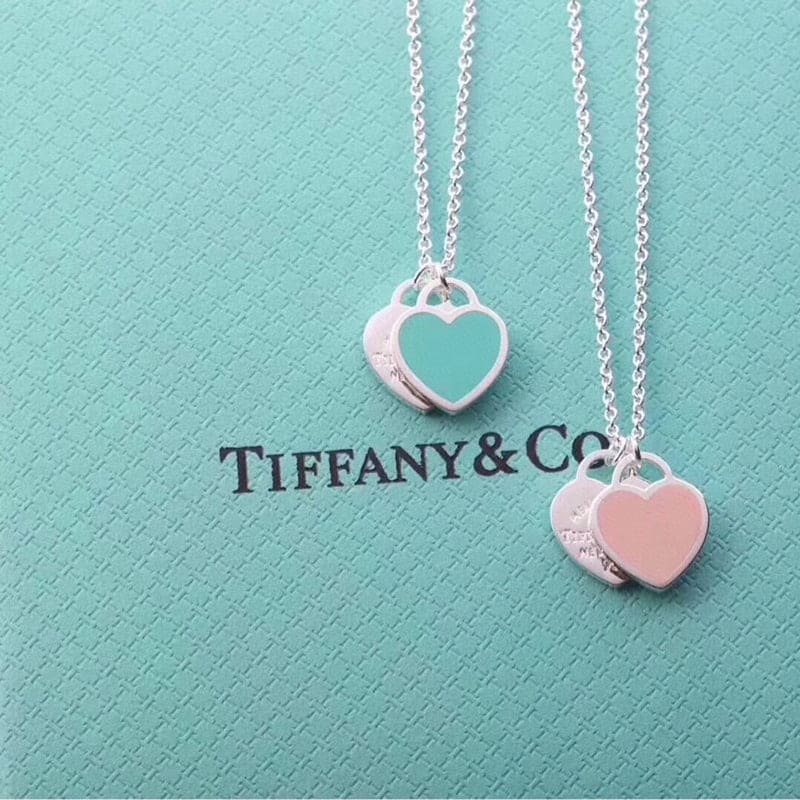 Pink Double Heart Necklaces