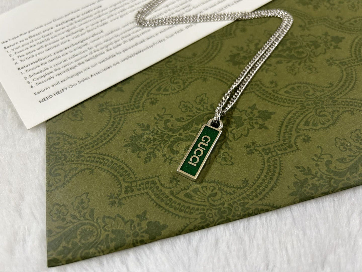 Double Gucci Enamel Pendant Necklace