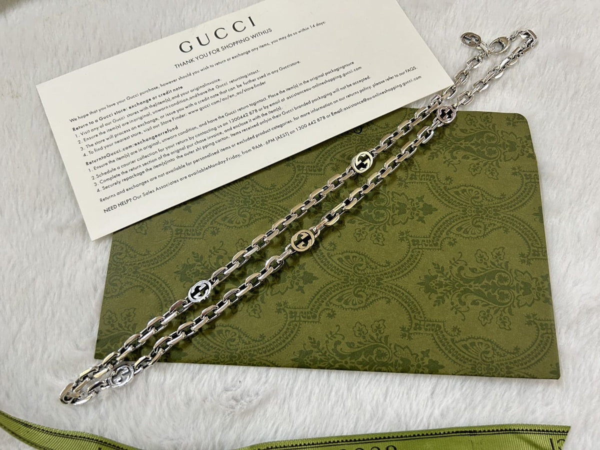 Double Gucci Interlocking Gucci Chain Necklace