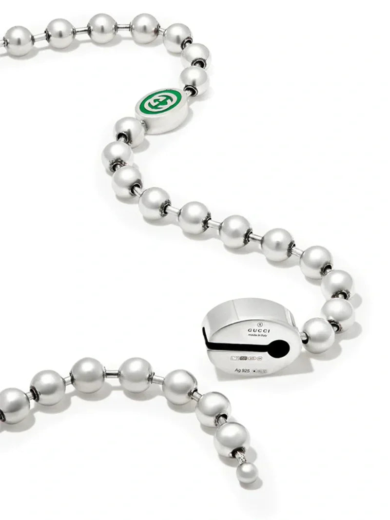 Double Gucci Interlocking Gucci Green Necklace
