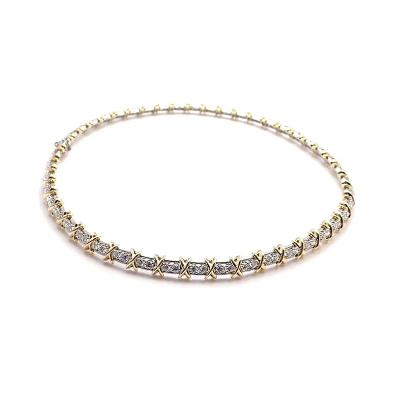 18K Tiffany Schlumberger Eighteen Stone Choker Necklace