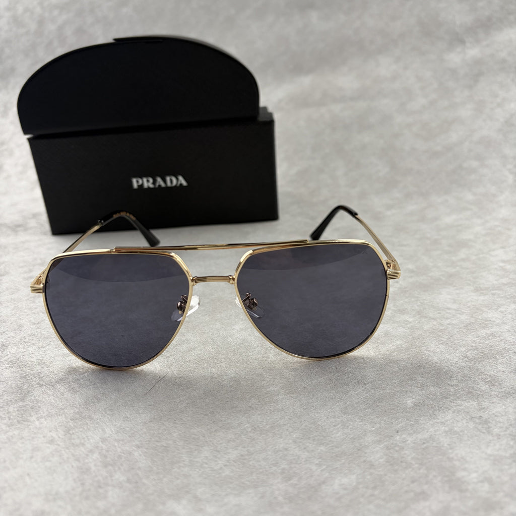 Modern Gold Aviator Sunglasses - UV Protection Metal Frame Shades