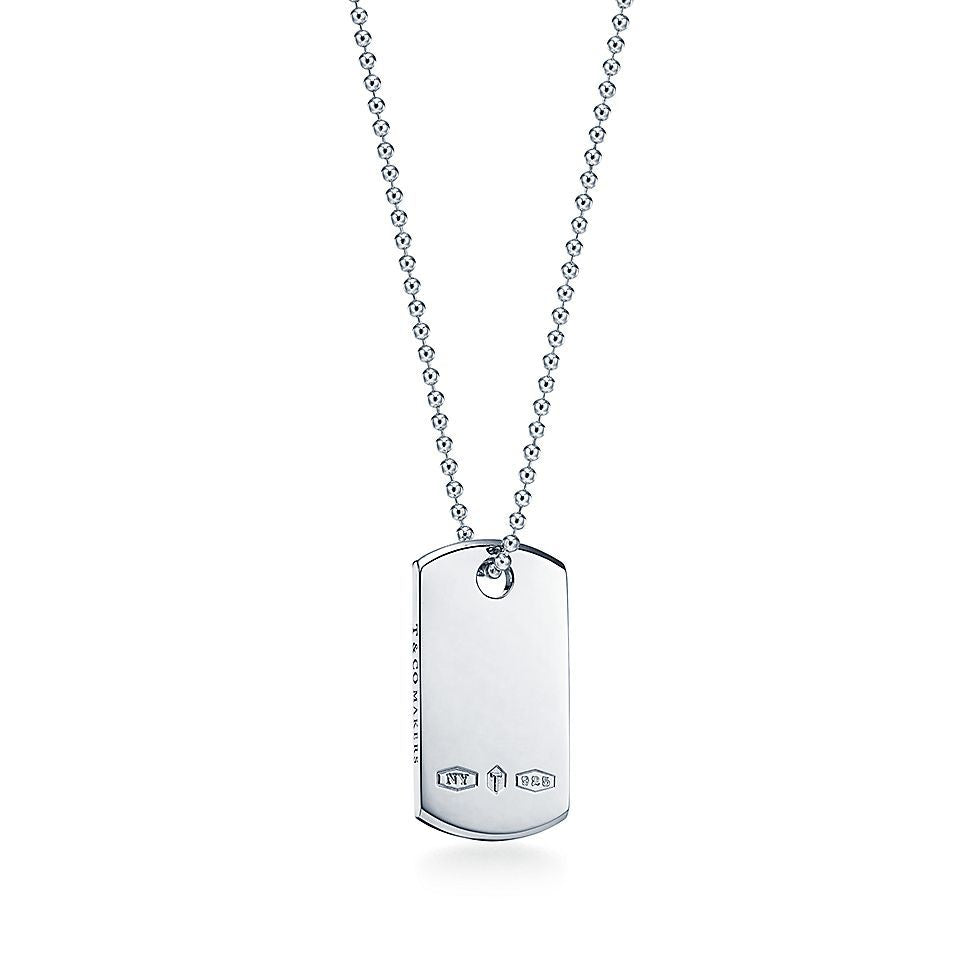 18K Tiffany 1837 Makers I.D. Tag Pendant Necklace