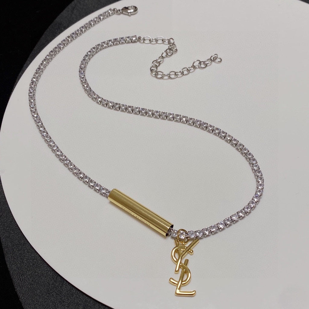 18K YSL Chain Diamond Necklace