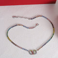 18K Valentino Multi-Color Crystals Necklace